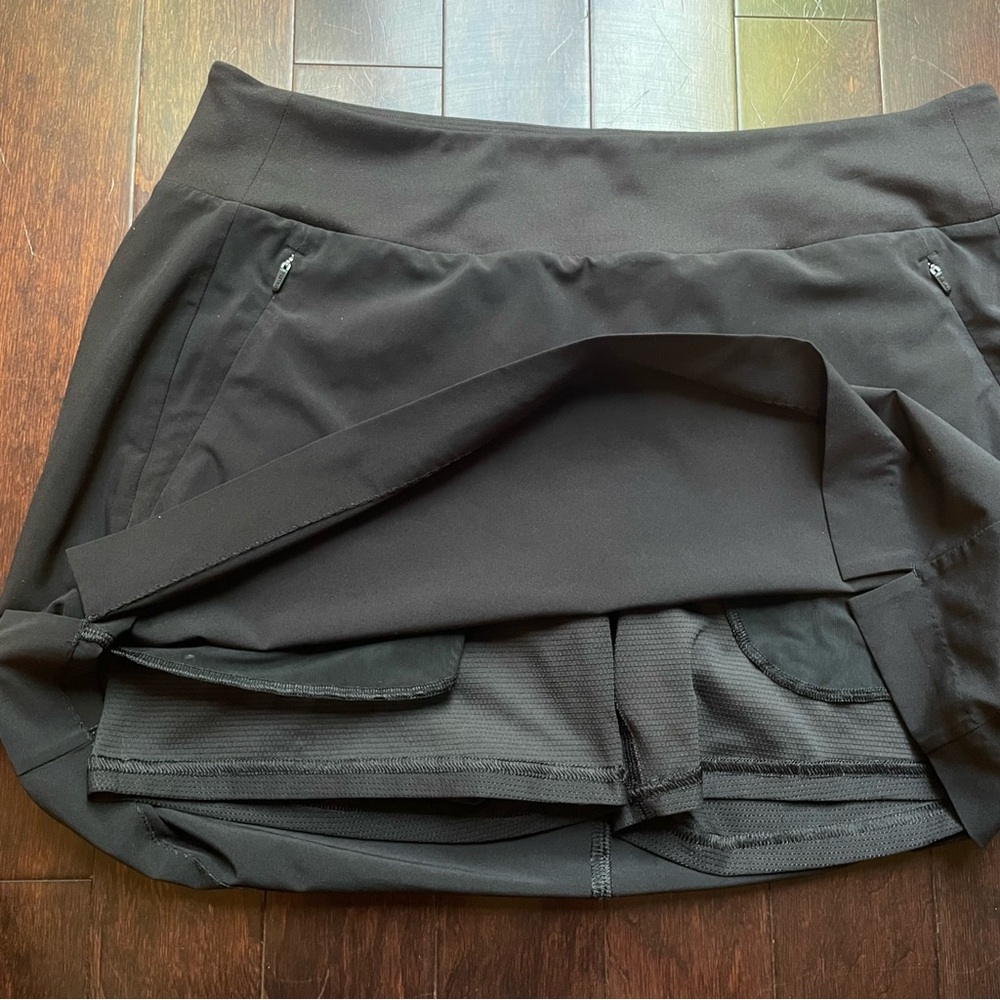 Athleta SOHO Skort Black Women’s Size 12 Stretch Zip Pockets - Picture 3 of 6